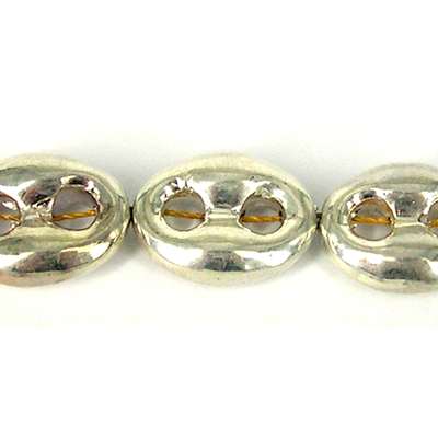 Sterling Silver Plated Resin Bead w/2 holes 23x21 beads 6 per strand