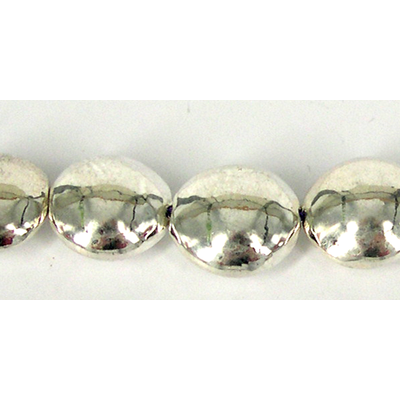 Sterling Silver Plated Resin Puff Coin Bead 18x18mm 10 per strand