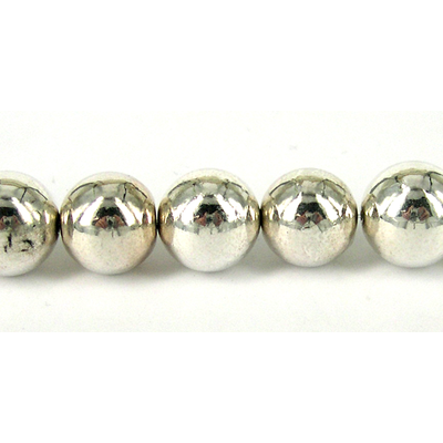 Sterling Silver Plated Resin 13mm round  beads per strand 10