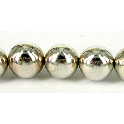 Sterling Silver Plated Resin Round Bead Med