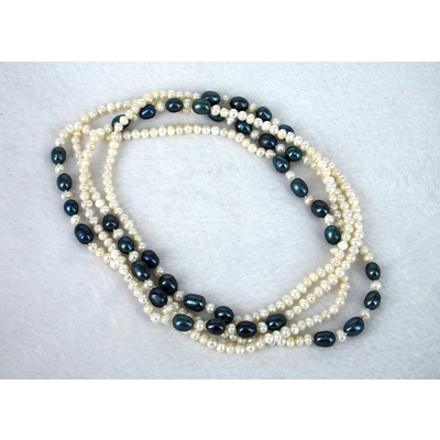 Fresh Water Pearl Knotted Necklace 160cm White/B