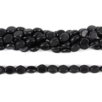 Howlite Dyed Flat Oval 7x9mm Black/43Beads