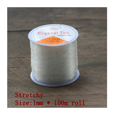 Elastic 1.0mm roll Clear 100m