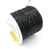 Elastic 0.6mm  roll Black 100m-stringing-Beadthemup