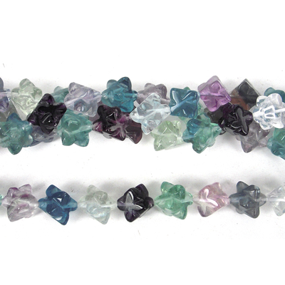 Flourite 10mm star s/drill cube beads per strand 29 b