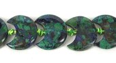 Azurite 3/4 Moon Shape 30x26mm EACH-beads incl pearls-Beadthemup