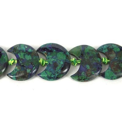 Azurite 3/4 Moon Shape 30x26mm EACH