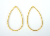 Sterling Silver plt Bead Teardrop 23x37mm pair-findings-Beadthemup