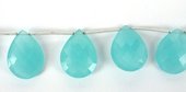 Chalcedony Faceted flat Briolette 15x20mm EA-beads incl pearls-Beadthemup
