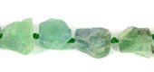 Green Flourite Rough Nugget 20mm strand-beads incl pearls-Beadthemup