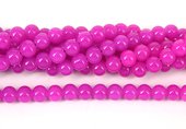 Jade Dyed Polished Round 8mm FUSCHIA st/47Beads-beads incl pearls-Beadthemup