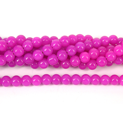 Jade Dyed Polished Round 8mm FUSCHIA st/47Beads