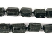 Black Tourmaline Tube App 25x15mm EACH-beads incl pearls-Beadthemup