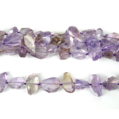 Ametrine Faceted Nugget 20x14mm beads per strand 24Bead
