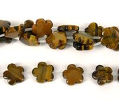 Tiger Eye Flat Flower 20mm bead-beads incl pearls-Beadthemup