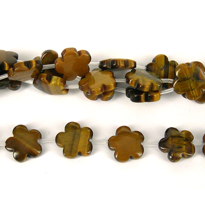 Tiger Eye Flat Flower 20mm bead