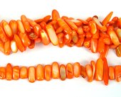 Orange Mother of Pearl C/Drill 28x8mm st-beads incl pearls-Beadthemup