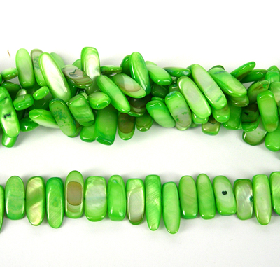 Green Mother of Pearl C/Drill 28x8mm strand