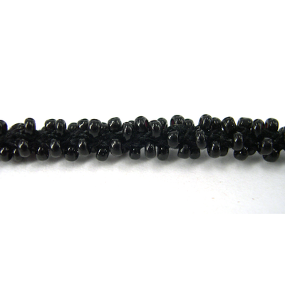 Crochet beaded cord 5mm Per M Black