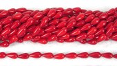 Coral Red Teardrop 7x12mm Pair-beads incl pearls-Beadthemup