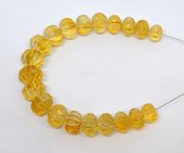 LAST STRAND Citrine Carved Graduated Rondel 7x9-13x16mm strand 20 beads-beads incl pearls-Beadthemup