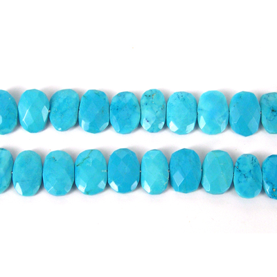 Turquoise Faceted Flat Coin 12x14mm EACH