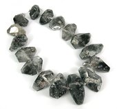 Rutile Quartz S/Dill Faceted Nugget 20x30mm-beads incl pearls-Beadthemup