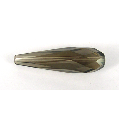 Smokey Quartz 12x40mm Faceted teardrop bead