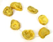 Agate With Druzy Coated Bead Yellow-beads incl pearls-Beadthemup