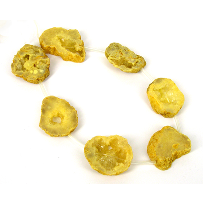 Agate With Druzy Coated Bead Yellow