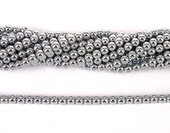 Hematite plated  Silver Colour 4mm Round beads per strand 100-beads incl pearls-Beadthemup