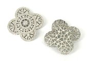 Rhodium  plate brass CZ Connector38x38mm-findings-Beadthemup