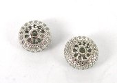 Rhodium  plate brass CZ Rondel 5x9mm-findings-Beadthemup