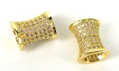 Gold plate brass CZ Bead 12x10mm-findings-Beadthemup