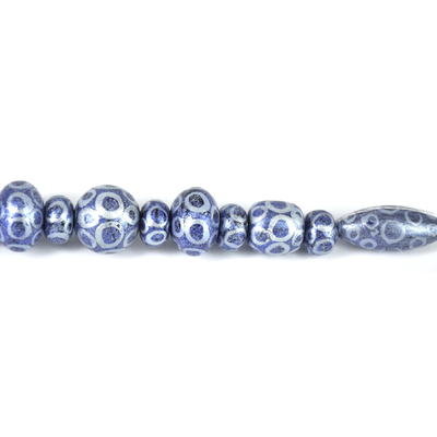 Glass Bead Mix Navy 22cm strand 17Beads