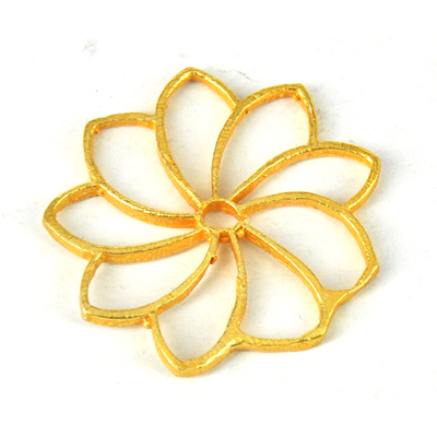 Gold plate  Copper Connecter Flower 31mm 4 pack