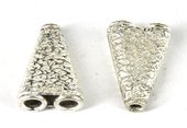 Sterling Silver plt Copper Cone 2 hole 22mm 4 pack-findings-Beadthemup