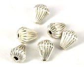 Sterling Silver plt Copper Bead Teardrop 13x9mm 6 pack-findings-Beadthemup