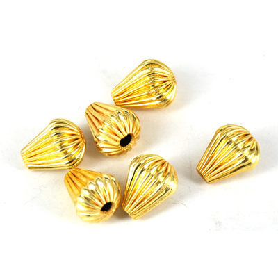 Gold plate  Copper Bead Teardrop 13x9mm 6 pack