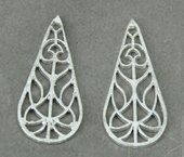Sterling Silver plt Copper Connecter Teardrop 40mm 4 pack-925 silver plate copper-Beadthemup