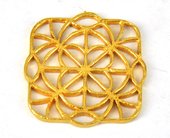 Gold plate  Copper Connecter Square 31mm 4 pack-findings-Beadthemup