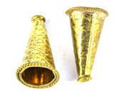 Gold plate  Copper Cone 24x15mm 4 pack-findings-Beadthemup