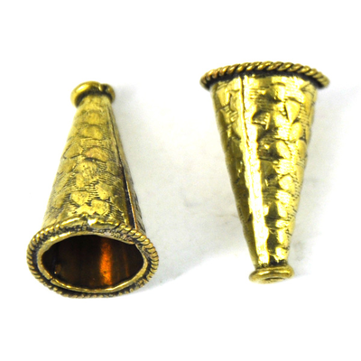 Gold plate  Antique Copper Cone 24x15mm 4 pack