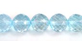 Blue Topaz Round 10mm Faceted Round EACH bead-gemstone beads-Beadthemup
