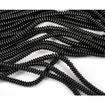 Onyx 2x6mm Polished Rondel strand 155 beads