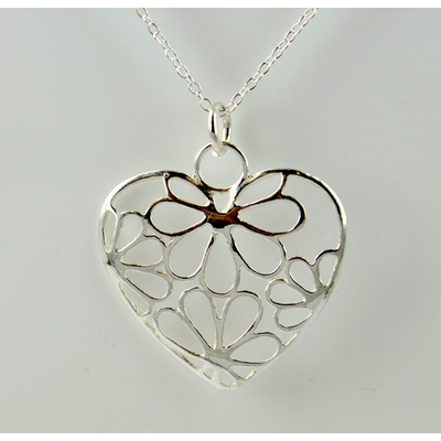 Sterling Silver Pendant Heart NO Chain