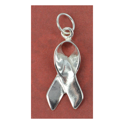 Sterling Silver Pendant 23mm Breast cancer 1 pack