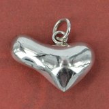 Sterling Silver Pendant Heart 12x20mm-findings-Beadthemup