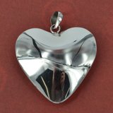 Sterling Silver 35mm heart pendant-findings-Beadthemup