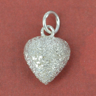 Sterling Silver Pendant Heart Stardust 10mm 2 pack